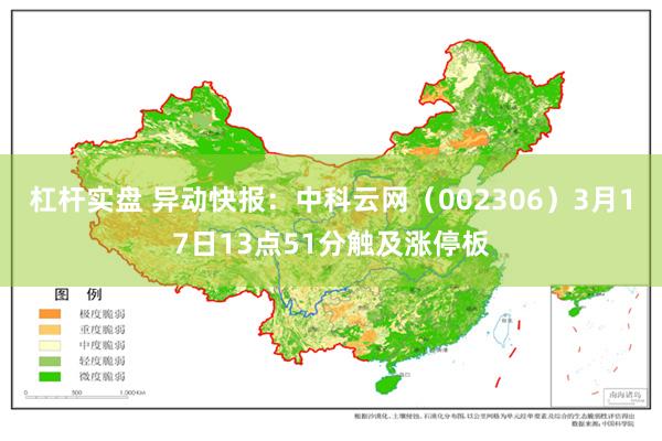 杠杆实盘 异动快报：中科云网（002306）3月17日13点51分触及涨停板