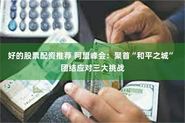好的股票配资推荐 阿盟峰会：聚首“和平之城” 团结应对三大挑战