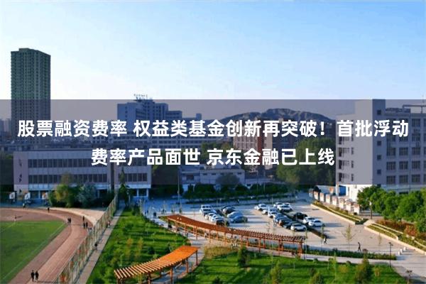 股票融资费率 权益类基金创新再突破！首批浮动费率产品面世 京东金融已上线