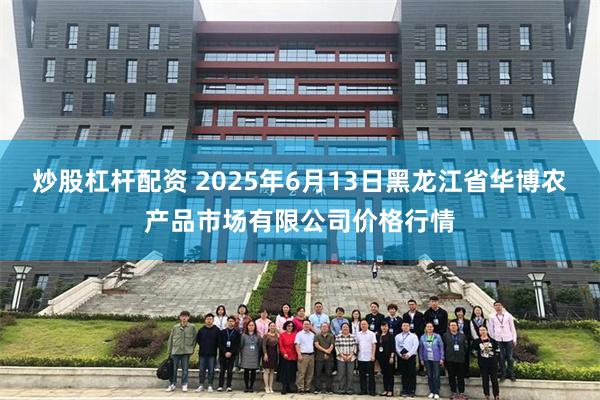 炒股杠杆配资 2025年6月13日黑龙江省华博农产品市场有限公司价格行情