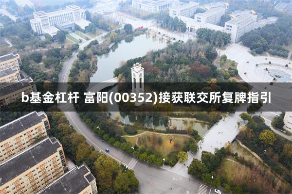 b基金杠杆 富阳(00352)接获联交所复牌指引